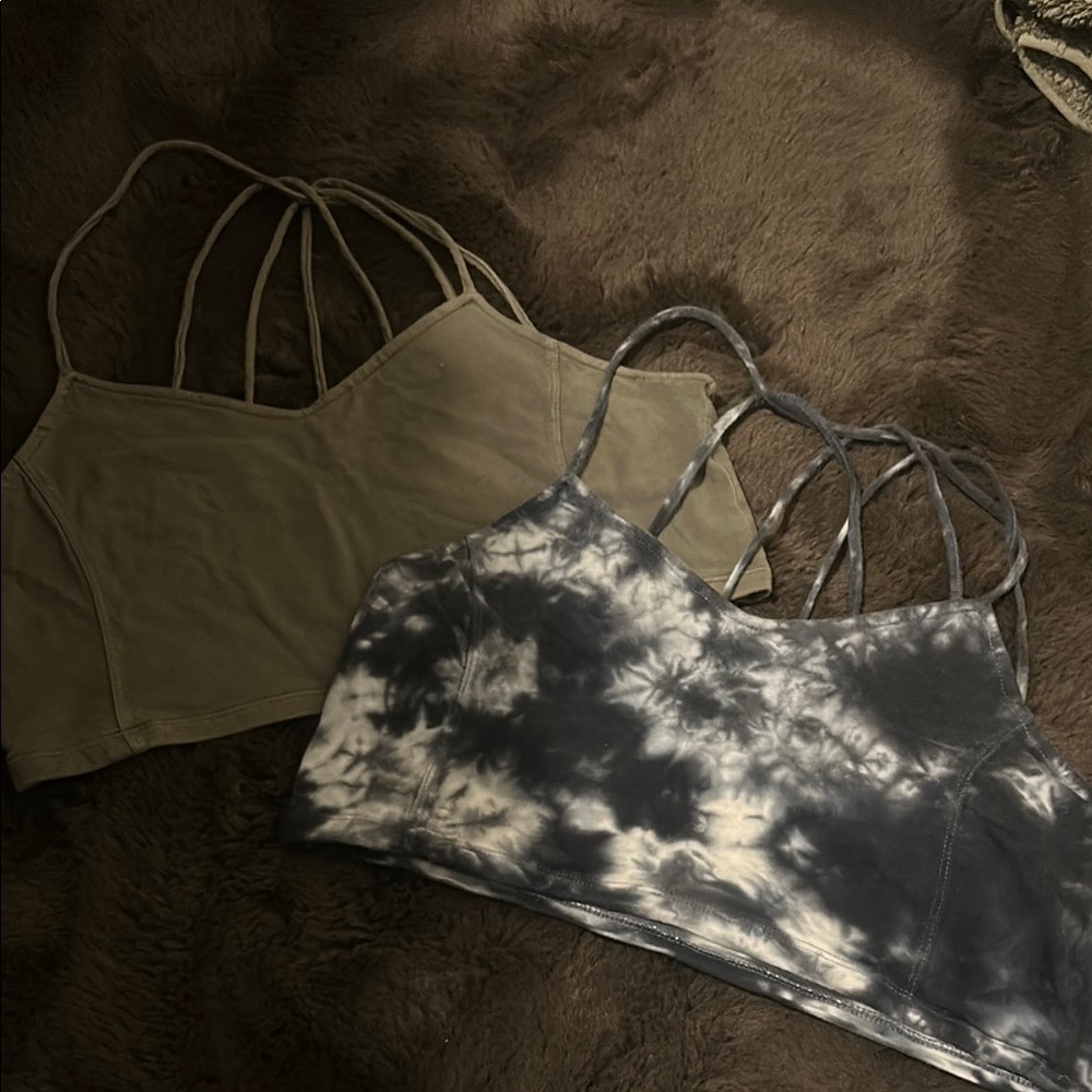 Strappy Bralette Set - Olive and Tie-Dye